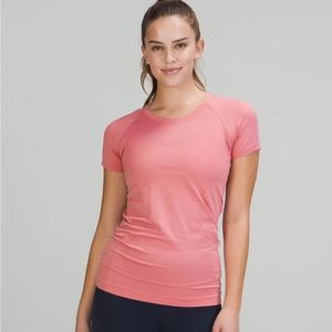 Lulu Pink Swiftly Tech Short Sleeve Top